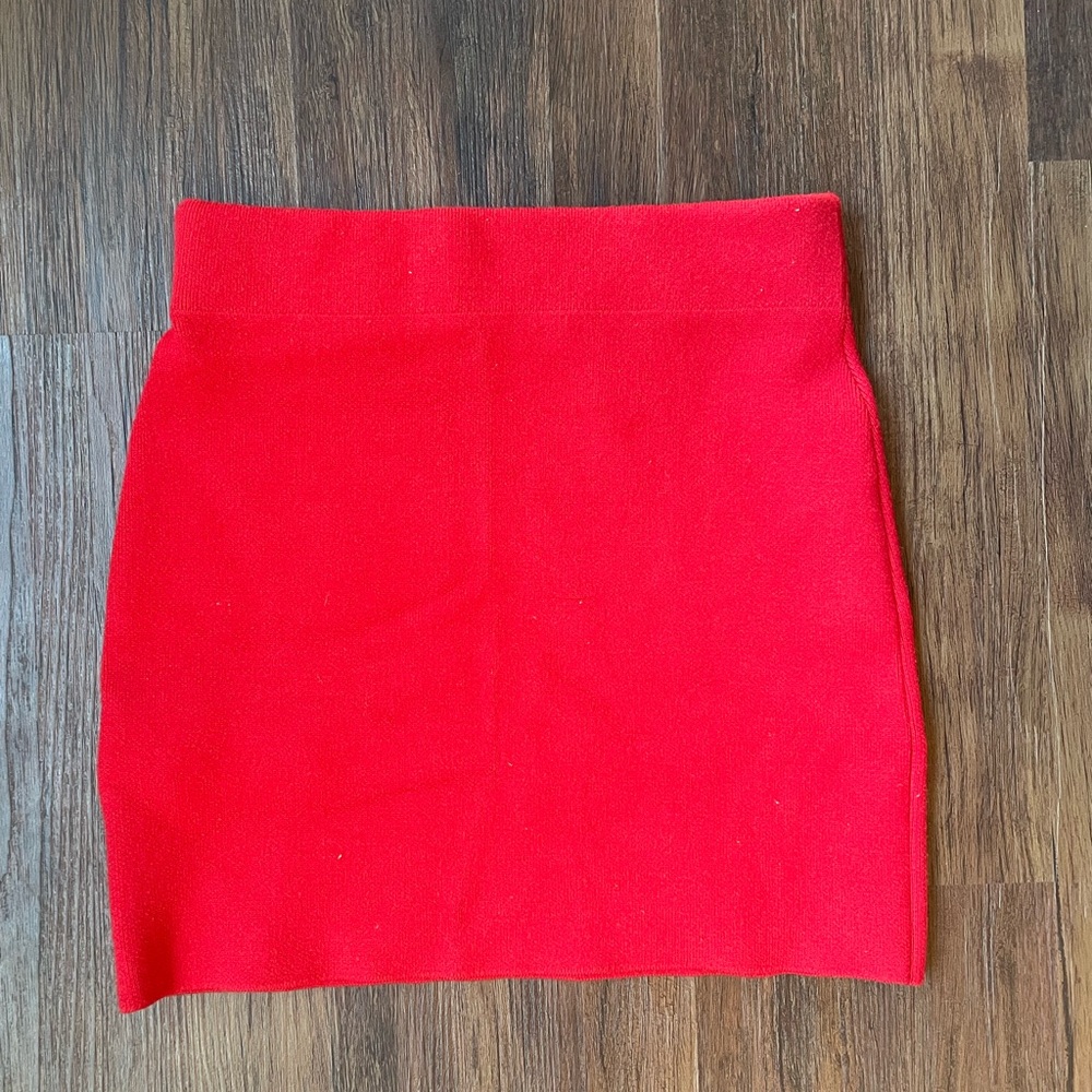 Mango Bright Red Mini Skirt